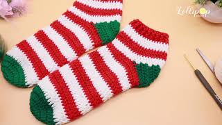 โครเชต์ถุงเท้าอุ่น ๆ ถักเองได้ ไม่ยาก! Easy Christmas Crochet Socks