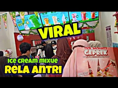 🔴ES CREAM MIXUE YANG LAGI VIRAL❗SYERLI DAN SYAFIQ RELA ANTRI BELI ES CREAM MIXUE DI NGAWI