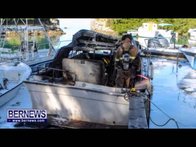 Boat Catches On Fire At Burchall's Cove, Dec 2 2013