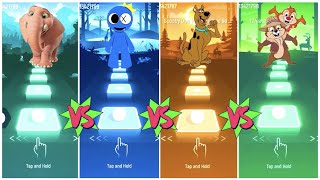 Elephant Vs Chibi Blue Vs Scooby Doo Vs Chip N Dale - Tiles Hop Edm Rush Game King