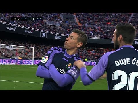 Golazo de falta de Ruben Alcaraz en el Valencia 1 Valladolid 1 | Audio: Lluรญs Izquierdo | 18/19 HD
