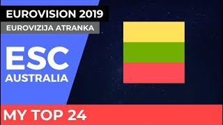 Eurovision Lithuania 2019 - Eurovizija Atranka - My Top 24