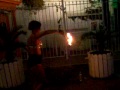 Fire girl outside Eden Ibiza Full Moon Party