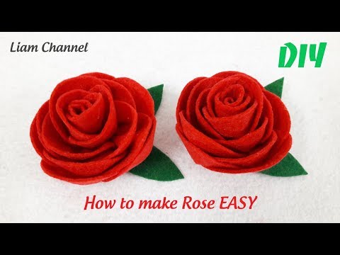 Cách làm Hoa Hồng bằng Vải Nỉ cực dễ | DIY – How to make Rose EASY | Liam Channel