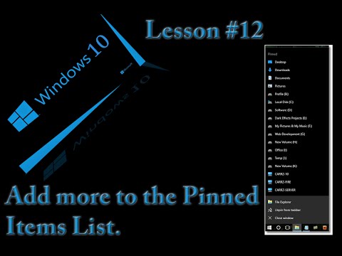 Windows 10 New Users Lessons 12 - Increase Number of Items in Pinned Jump List