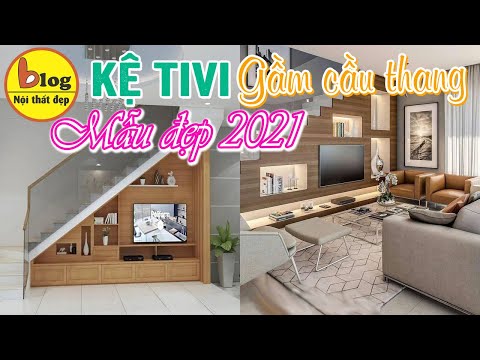 Kệ tivi ở gầm cầu thang - Kinh nghiệm thiết kế phù hợp với mọi không gian gầm cầu thang
