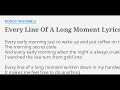 Every Line Of A Long Moment Video preview