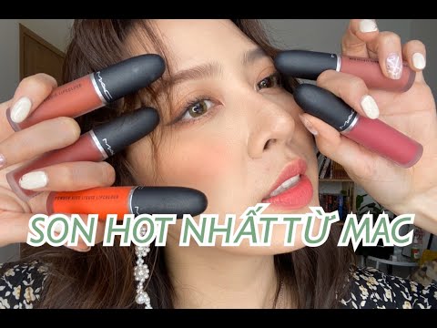 Swatches & Review son Mac hottrend gần đây powder kiss liquid lipstick