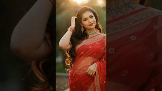Blushing Glamour Walk In Red Saree Elegant Plus Size Beauty