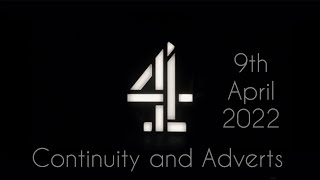Channel 4 Continuity And Adverts 9Th April 2022