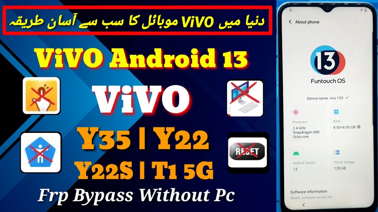 ViVO Y22/Y22s/T1 5g Frp Bypass Android 13 | ViVO ViVO Y22/Y22s/T1 5g Frp Bypass Android 13 | ViVO