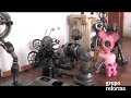 Hacen arte con chatarra automotriz en la Buenos Aires