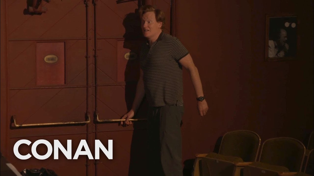 Conan Looks Out The Largo’s Stage Door - CONAN on TBS