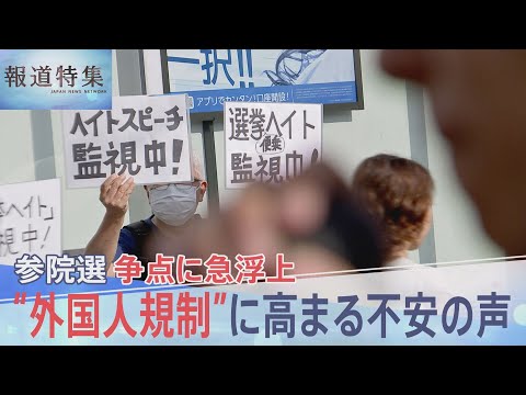 「選挙運動の名のもとに露骨なヘイトスピーチが」参議院選挙　急浮上の争点“外国人政策”に高まる不安の声【報道特集】 (07月13日 21:00 / 12 users)