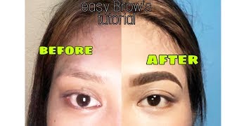 eyebrows tutorial for beginners (quick and easy ) ft Brow's ON FLEEK | care line brow liner
