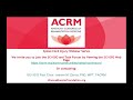 ACRM SCI Webinar Series: Integrated Knowledge Translation and Consumer Engagement