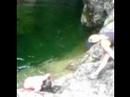JT cliff dives at Lynn Canyon