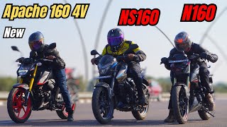 New 2025 Apache 160 4V Vs Ns160 Bs6 Vs N160 Bs6 Drag Race