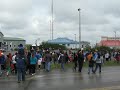 Large Rushing Crowd at the Taco Bell Hoax in Bethel, Alaska