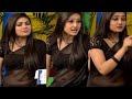 Roja serial actress Priyanka cute Navel show | Tamil Serial actress Navel slip in black saree