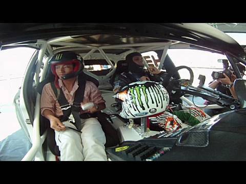 Daijiro Yoshihara Rides Along with Ken Block Ford Fiesta at Gymkhana Grid 