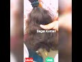 Thick Long hair girl at market ||  hair touch by man