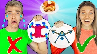 GAME MASTER PANCAKE ART CHALLENGE with GRACE SHARER!! (Learn How to Make Top Secret Spy Gadgets)