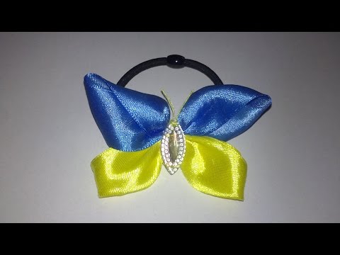 Бабочка из атласной ленты своими руками канзаши 8