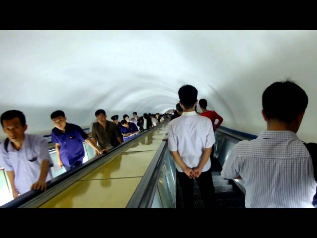 Escalator Descending Down Int Pyongyang’s Subway Is Eerie - Video