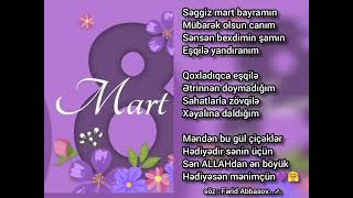 8 Mart Tebrik Mesajları Şeir Ferid Abbasov