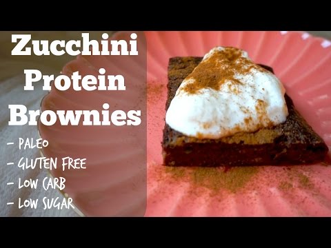 VIDEO : zucchini protein brownies | paleo, gluten free, low carb - macros included at the end of video: check out my paleo, gluten free low carb, high protein and low sugar chocolate ...
