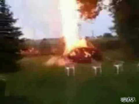 Dude Blows Up His Backyard
