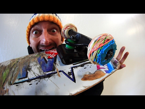 RUBBER BAND SKATEBOARD WHEELS | YOU MAKE IT WE SKATE IT EP 87