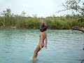 Primos saltando al rio de Clam Pass
