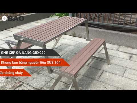 Ghế bàn xếp đa năng GBX020 - BAO INOX - Phụ kiện phòng tắm bằng inox 304