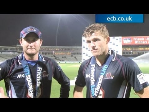 Northants Steelbacks captain Alex Wakely and man of the match David Willey were thrilled after winning the Friends Life t20.