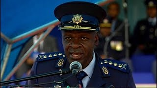 Police Commissioner Gen Khehla Sitole addresses passout parade