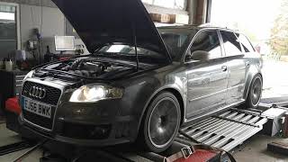 Audi RS4 on the rolling road for a power run