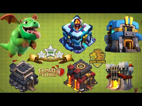 MASS BABY DRAGON CỰC BAY Ở CÁC CẤP ĐỘ NHÀ CHÍNH MẠNH NTN ? Clash of clans - Akari Gaming
