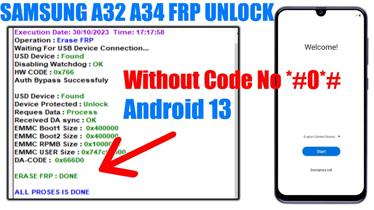 Samsung A32/A34 FRP Bypass Android 13 No Code *#0*# | Samsung A32/A34 FRP Bypass Android 13 No Code *#0*# |