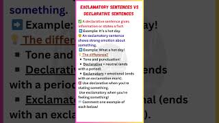 Exclamatory Sentences Vs Declarative Sentences Grammar Made Easy