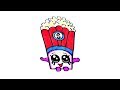 How to Draw Smiley Face Popcorn bucket For Kids | Popcorn Coloring