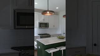 Kitchen w/ nice pop of color on island. #design #interiordesign #shorts #kitchen #interiors