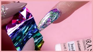 Foil Transfer Nail Design | Dip Powder Foil Transfer Nail Design | Dip Powder