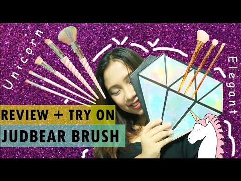 REVIEW + TRY ON JUD BEAR BRUSH | ELEGANT BRUSH & UNICORN BRUSH | PERFECTBEAUTY.ID - YouTube