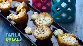 Stuffed Potato Skins by Tarla Dalal Stuffed Potato Skins by Tarla Dalal