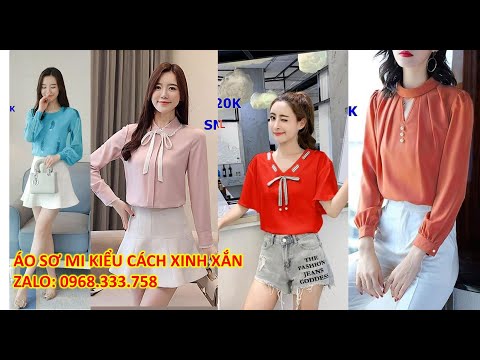 39 Mẫu áo sơ mi nữ kiểu, áo sơ mi công sở trẻ trung được rất nhiều bạn gái yêu thích