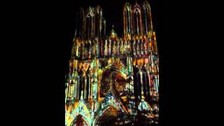 CATHEDRALE DE REIMS, PROJEKTION IN FARBE, Notre Dame of Reims - 800 years