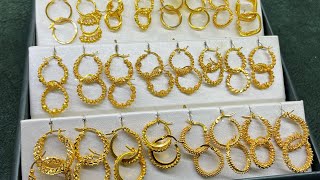 Altın Halka Küpe Modelleri / gold hoop earrings models / 22k küpe çeşitleri
