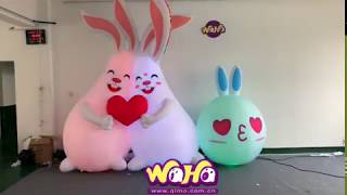 2019 Led Color Changing Inflatable Easter Bunny Costume, Giant Inflatable Rabbit For Sale